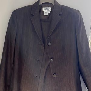 Women’s brown pinstripe pantsuit